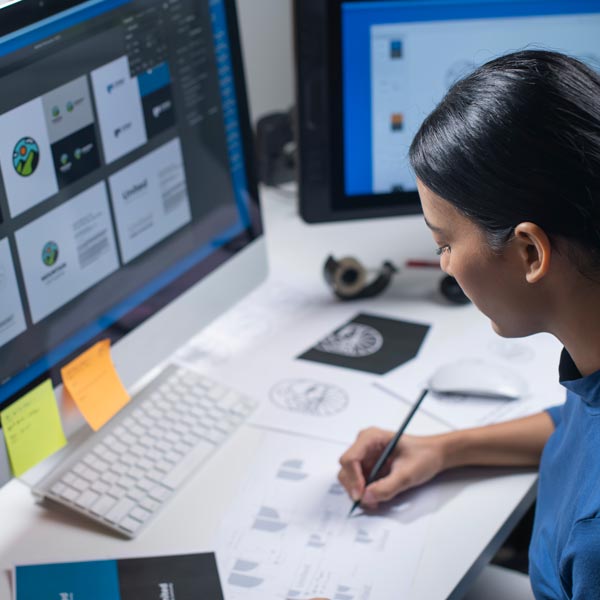graphic designer working